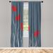 East Urban Home Microfiber Floral Semi-Sheer Rod Pocket Curtain Panels Microfiber in Green/Blue | 95 H in | Wayfair