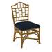 Braxton Culler Chippendale Side Dining Chair Upholstered/Wicker/Rattan in Blue/Yellow/Black | 40 H x 22 W x 25 D in | Wayfair