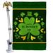 Angeleno Heritage St Pat's Clover House 2-Sided Polyester 40 x 28 in. Flag Set in Green/Yellow | 40 H x 28 W in | Wayfair