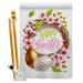 Angeleno Heritage Easter Wreath House 2-Sided Polyester 40 x 28 in. Flag Set in Brown/Pink/White | 40 H x 28 W in | Wayfair