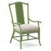 Braxton Culler Drury Lane Slat Back Dining Arm Chair Upholstered/Wicker/Rattan in Green/White/Brown | 39 H x 25 W x 25 D in | Wayfair