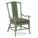 Braxton Culler Drury Lane Slat Back Dining Arm Chair Upholstered/Wicker/Rattan in Green/Yellow | 39 H x 25 W x 25 D in | Wayfair