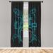 East Urban Home Microfiber Floral Semi-Sheer Rod Pocket Curtain Panels Microfiber in Black | 95 H in | Wayfair D696359887C94AEAAA3031937D549895
