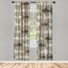 East Urban Home Microfiber Floral Semi-Sheer Rod Pocket Curtain Panels Microfiber in Brown | 95 H in | Wayfair D84B27209D944339BA430DD062EF234A