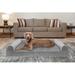 FurHaven Faux Fur & Velvet Bolster Sofa Style Pet Bed Metal in Gray | 9.5 H x 53 W in | Wayfair 85637407