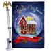 Breeze Decor Winter Home Snowglobe House 2-Sided Polyester 40 x 28 in. Flag set in Black/Brown/Red | 40 H x 28 W in | Wayfair