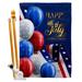 Ornament Collection Fourth of July 2-Sided Polyester 40 x 28 in. Flag Set in Blue/Red/White | 40 H x 28 W in | Wayfair