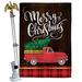 Breeze Decor It's Christmas Time House 2-Sided Polyester 40 x 28 in. Flag set in Black/Green/Red | 40 H x 28 W in | Wayfair