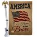 Ornament Collection America Home 2-Sided Polyester 40 x 28 in. Flag Set in Blue/Brown/Red | 40 H x 28 W in | Wayfair