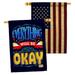 Breeze Decor Everything Will Be Okay 2-Sided Polyester 40 x 28 in. House Flag in Black/Blue/Yellow | 40 H x 28 W in | Wayfair