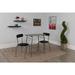 Ebern Designs Paugh Sutton 3 Piece Space-Saver Bistro Set w/ Glass Top Table & Vinyl Chairs in Black | Wayfair 65311A2202754904BF859D037A36DBB2