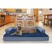 FurHaven Plush & Diamond Décor Comfy Couch Pet Bed Memory Foam/Metal in Blue | 10.5 H x 53 W x 40 D in | Wayfair 66636255