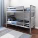 Joleen Twin Over Twin Solid Wood Standard Bunk Bed by Harriet Bee kids Wood in Gray | 65 H x 42.5 W x 81.5 D in | Wayfair