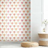 Red Barrel Studio® Mum 18.86' L x 18" W Peel & Stick Wallpaper Roll Vinyl in Pink/White | 18 W in | Wayfair 5974283F0176454693A1E70615352C42