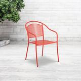 Zipcode Design™ Malbon Indoor-Outdoor Steel Patio Arm Chair w/ Round Back Metal in Red | 32.25 H x 21 W x 24 D in | Wayfair ZPCD5782 43609003