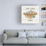 Union Rustic Peace & Lodge I by Janelle Penner - Wrapped Canvas Textual Art Canvas in Brown/White | 18 H x 18 W x 2 D in | Wayfair