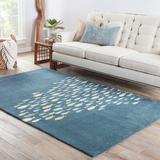 Blue/Gray Rectangle 8' x 11' Area Rug - Rosecliff Heights Farley Handmade Tufted Wool/Silk Area Rug 96.0 x 0.67 in blue/greenSilk/Wool | Wayfair