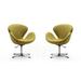 Balloon Chair - Orren Ellis Janasha 72.90Cm Wide Wool Swivel Balloon Chair Metal/Wool/Fabric in Green | 39.4 H x 28.7 W x 24.8 D in | Wayfair