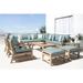 Beachcrest Home™ Griswald 11 Piece Seating Group w/ Cushions Wood/Natural Hardwoods in Brown/White | Outdoor Furniture | Wayfair