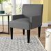 Ebern Designs 23.75" W Reception Chair w/ Wood Frame Wood/Leather in Gray/Black | 34 H x 23.75 W x 27.25 D in | Wayfair ANDO7681 37995156