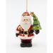 The Holiday Aisle® Santa Holding Christmas Tree Ornament Ceramic/Porcelain in Yellow | 3.63 H x 1.75 W x 3 D in | Wayfair