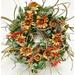 The Holiday Aisle® Artificial Fall 26" Floral Wreath, Cotton in Green/Orange/Red | 28 H x 28 W x 8 D in | Wayfair 7DFE8EA1BF08403CA71DED76E37306C2