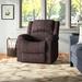 Ebern Designs Sanie 37.8" Manual Recliner Microfiber/Microsuede in Black/Brown | 39.37 H x 35.5 W x 37.8 D in | Wayfair