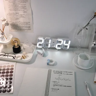 Réveil numérique 3D LED horloge murale tridimensionnelle montre suspendue Table calendrier