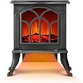 NaoSIn-Ni Electric Fireplace Heater, Infrared Space Heater with 3D Flame Effect, Adjustable Flame Brightness, Free Standing Fireplace Stove Heater