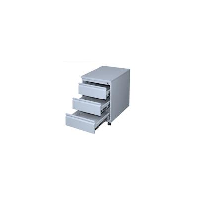 Lüllmann Rollcontainer Frontgriffleiste 3 Schubladen 620 x 460 x 590 mm lichtgrau Image