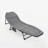 JTANGL Adjustable Adult Reclining Deck Chair Portable Folding Camping Bed For Travel Military in Gray | 12.6 H x 25.2 W x 78.7 D in | Wayfair