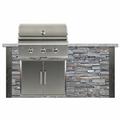 RTA Outdoor Living 72" 3-Piece 3-Burner Propane/Natural Gas BBQ Grill Islands Concrete, in Gray/White | 35.75 H x 76 W x 32 D in | Wayfair