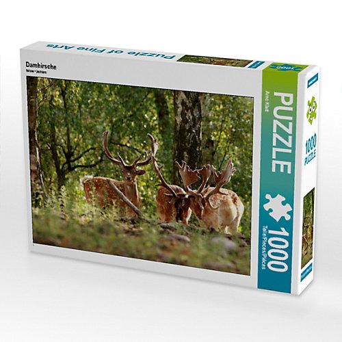Puzzle CALVENDO Puzzle Damhirsche - 1000 Teile Foto-Puzzle glückliche Stunden Kinder