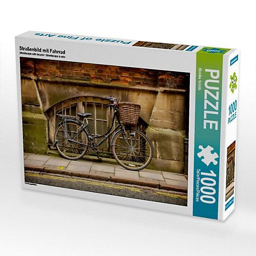 Puzzle CALVENDO Puzzle Straßenbild mit Fahrrad - 1000 Teile Foto-Puzzle glückliche Stunden Kinder
