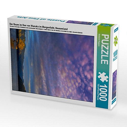 Puzzle Der Baum im See von Wanaka im Morgenlicht, Neuseeland Foto-Puzzle Bild von Lidschlag Puzzle