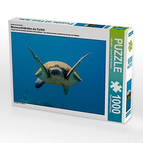 Puzzle CALVENDO Puzzle Meeresschildkröten der Karibik - 1000 Teile Foto-Puzzle glückliche Stunden Kinder