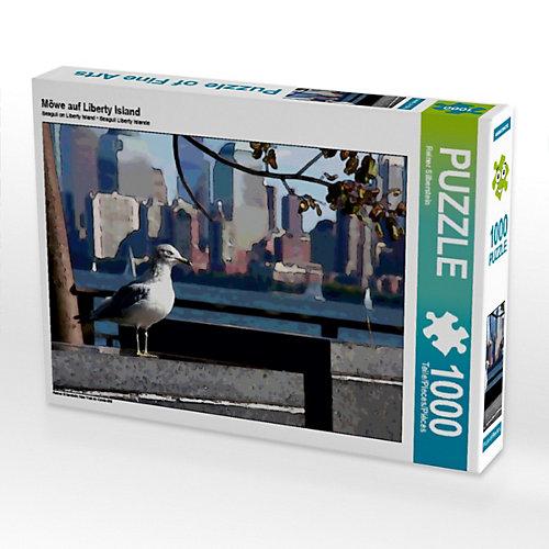 Puzzle CALVENDO Puzzle Möwe auf Liberty Island - 1000 Teile Foto-Puzzle glückliche Stunden Kinder