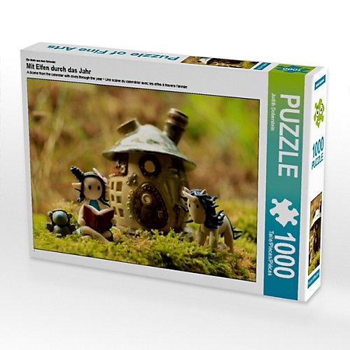 Puzzle CALVENDO Puzzle Mit Elfen durch das Jahr - 1000 Teile Foto-Puzzle glückliche Stunden Kinder