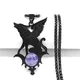 Colliers de la présidence en acier inoxydable pour femmes bijoux en cristal violet lune et loup