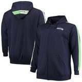 Men's Fanatics Branded College Navy Seattle Seahawks Big & Tall Full-Zip Hoodie