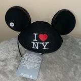 Disney Accessories | Disney I Ny Black Felt Mickey Mouse Ears Kids | Color: Black/Red | Size: One Size