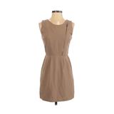 Forever 21 Casual Dress - Mini Scoop Neck Sleeveless: Tan Print Dresses - Women's Size Small