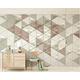 MUMUWUSG 3D Non-Woven Wallpaper Fashion Geometry Square Pattern Panoramic Murals Wall Decoration 3D Wallpaper Living Room The Wall for Bedroom Living Room Corridor Wall Poster 200X150Cm