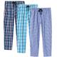 JINSHI Mens Cotton Pyjamas Lounge Pants Bottoms Check Woven PJ Pajama Bottoms Sleepwear Loungewear Trousers Size 2XL