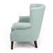 Avana Upholstered Channel Back Teal Accent Chair With Kidney Pillow Blue Fabric - Crestview Collection CVFZR4505