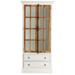 Point Isabel 2 Drawer 2 Door Curio Cabinet - Gray Wash Wood - Crestview Collection CVFVR8301