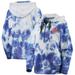 Women's DKNY Sport White/Royal New York Mets Dakota Tie-Dye Half-Zip Hoodie