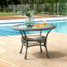 Carolina 42" Diameter All-Weather Wicker Outdoor Dining Table with Glass Top