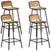 vidaXL Bar Chairs 4 pcs Solid Mango Wood - 17.3" x 17.3" x 33.1"