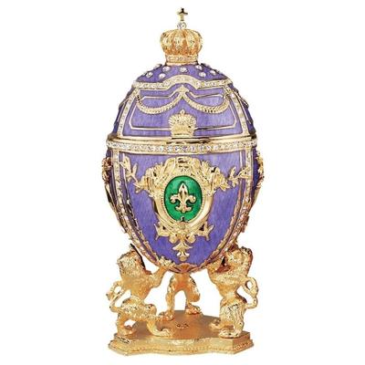 Design Toscano 'Fleur-de-Lis' Romanov-style Collectible Hand-painted Enameled Egg